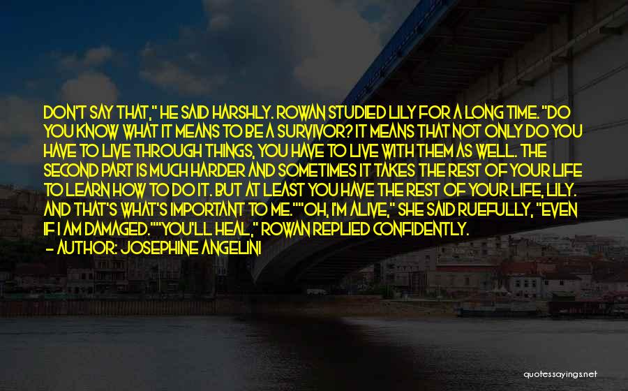 Josephine Angelini Quotes: Don't Say That, He Said Harshly. Rowan Studied Lily For A Long Time. Do You Know What It Means To