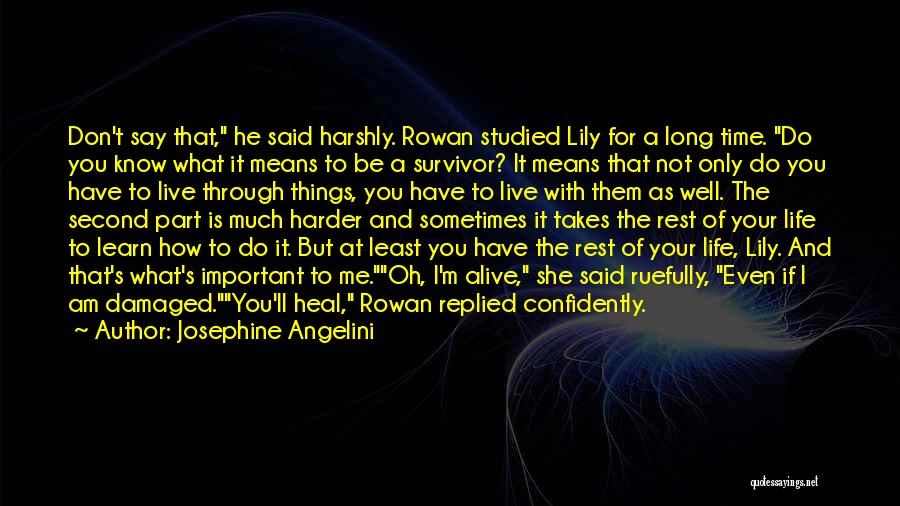 Josephine Angelini Quotes: Don't Say That, He Said Harshly. Rowan Studied Lily For A Long Time. Do You Know What It Means To