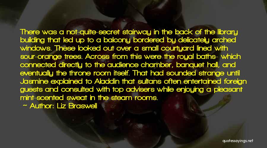 Liz Braswell Quotes: There Was A Not-quite-secret Stairway In The Back Of The Library Building That Led Up To A Balcony Bordered By