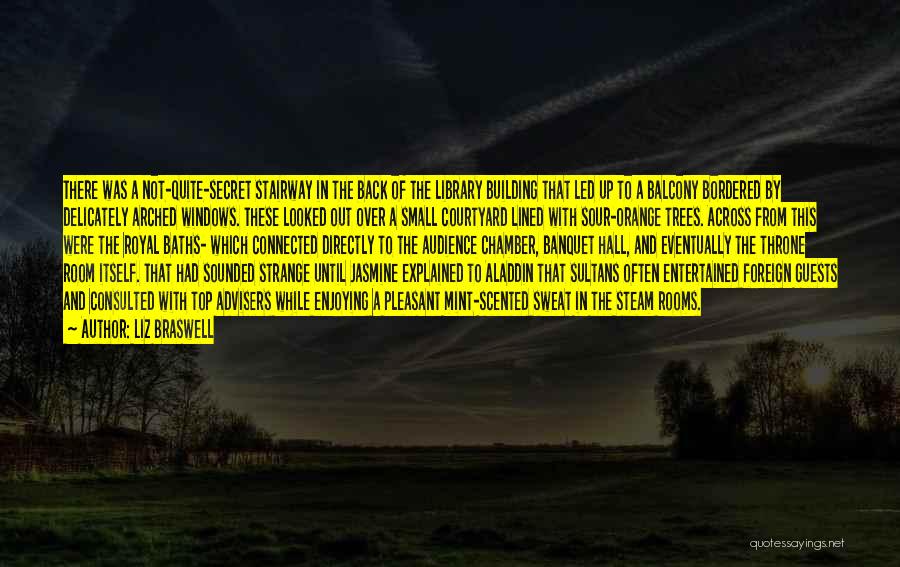 Liz Braswell Quotes: There Was A Not-quite-secret Stairway In The Back Of The Library Building That Led Up To A Balcony Bordered By
