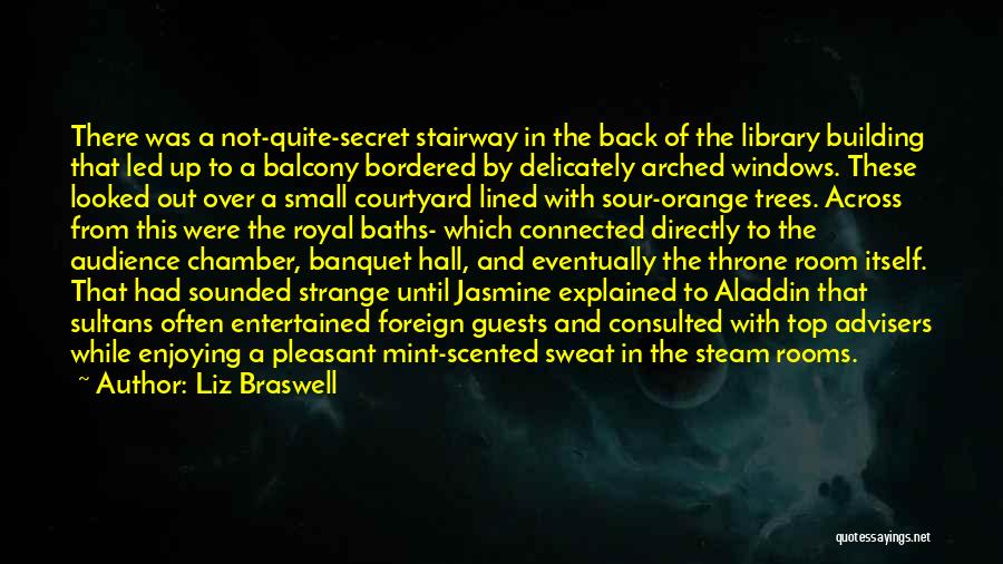 Liz Braswell Quotes: There Was A Not-quite-secret Stairway In The Back Of The Library Building That Led Up To A Balcony Bordered By