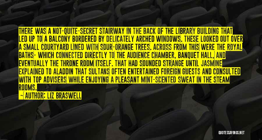 Liz Braswell Quotes: There Was A Not-quite-secret Stairway In The Back Of The Library Building That Led Up To A Balcony Bordered By