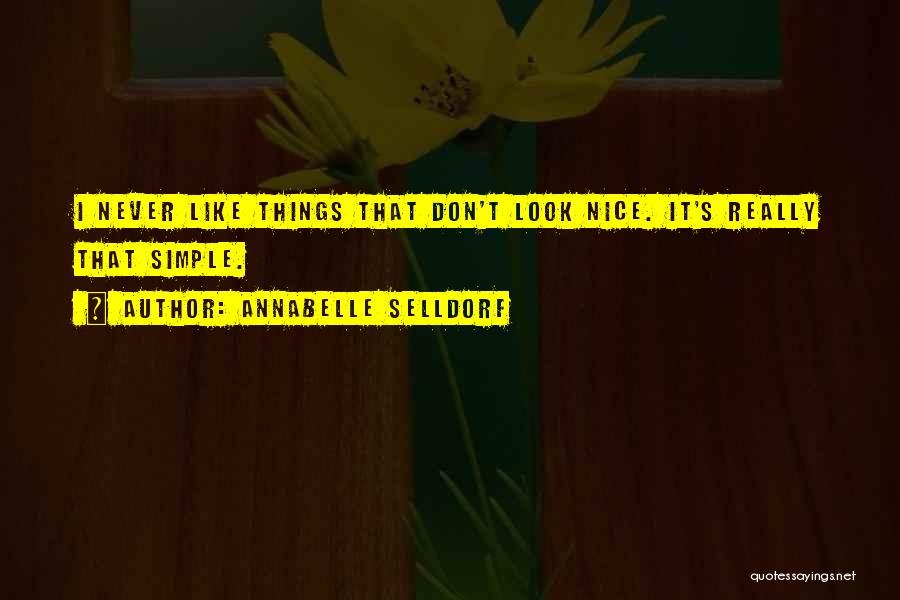 Annabelle Selldorf Quotes: I Never Like Things That Don't Look Nice. It's Really That Simple.