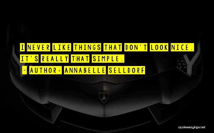 Annabelle Selldorf Quotes: I Never Like Things That Don't Look Nice. It's Really That Simple.