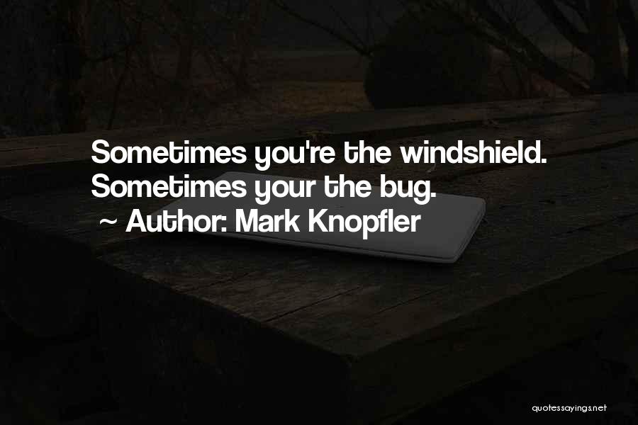 Mark Knopfler Quotes: Sometimes You're The Windshield. Sometimes Your The Bug.