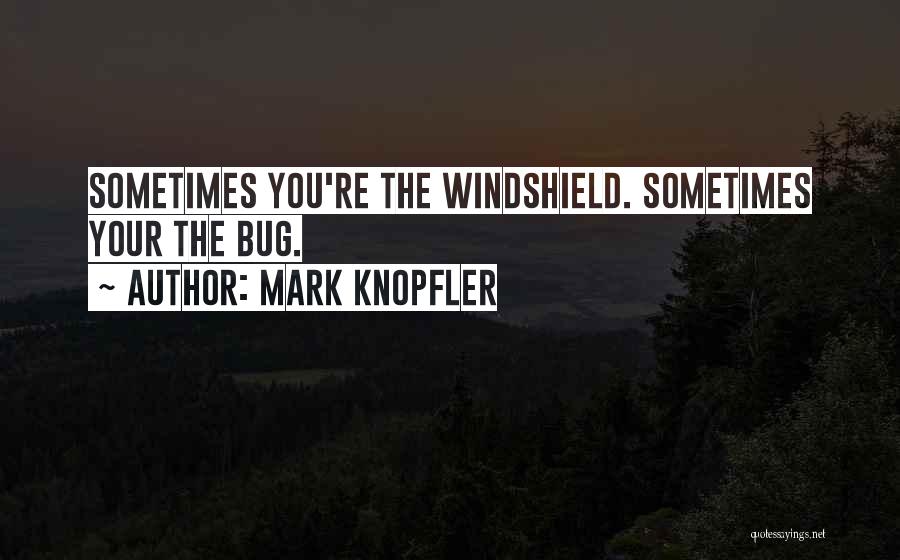 Mark Knopfler Quotes: Sometimes You're The Windshield. Sometimes Your The Bug.