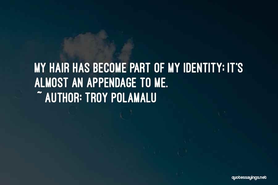 Troy Polamalu Quotes: My Hair Has Become Part Of My Identity; It's Almost An Appendage To Me.