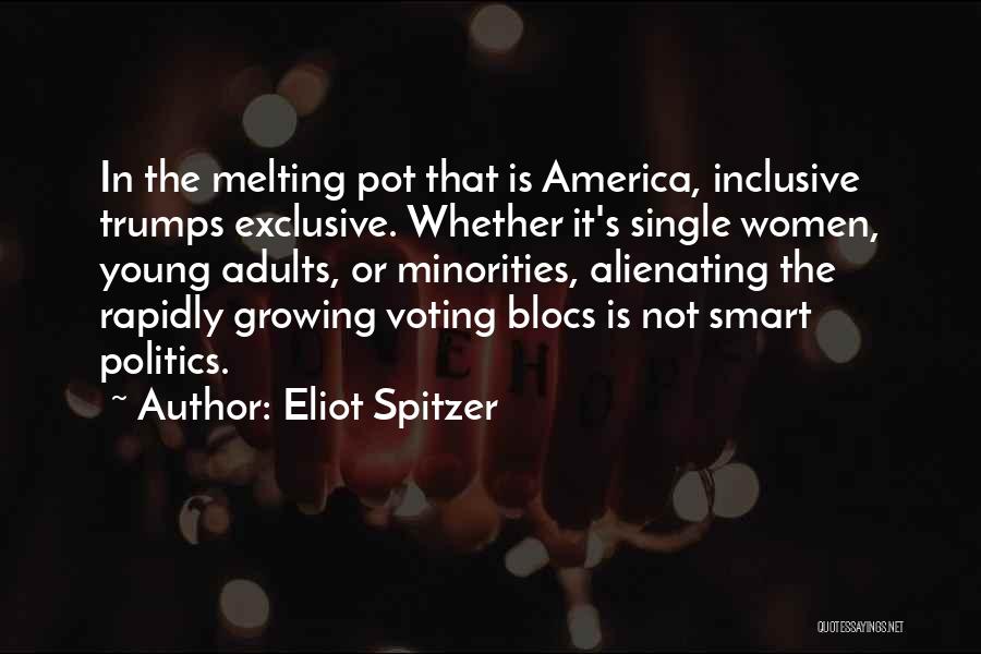 Eliot Spitzer Quotes: In The Melting Pot That Is America, Inclusive Trumps Exclusive. Whether It's Single Women, Young Adults, Or Minorities, Alienating The