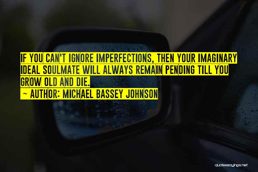 Michael Bassey Johnson Quotes: If You Can't Ignore Imperfections, Then Your Imaginary Ideal Soulmate Will Always Remain Pending Till You Grow Old And Die.
