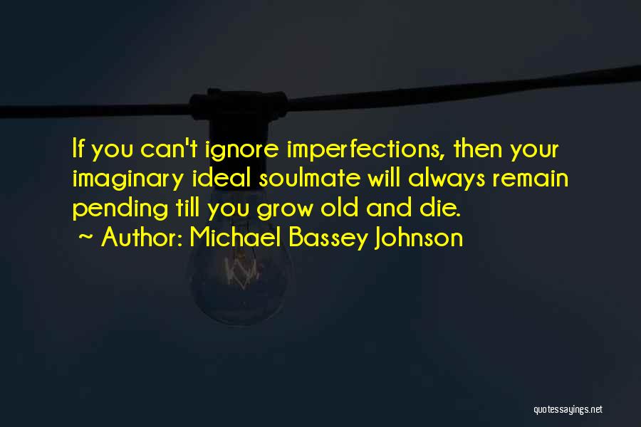 Michael Bassey Johnson Quotes: If You Can't Ignore Imperfections, Then Your Imaginary Ideal Soulmate Will Always Remain Pending Till You Grow Old And Die.