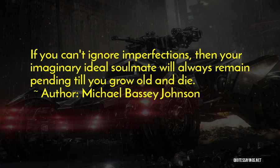 Michael Bassey Johnson Quotes: If You Can't Ignore Imperfections, Then Your Imaginary Ideal Soulmate Will Always Remain Pending Till You Grow Old And Die.