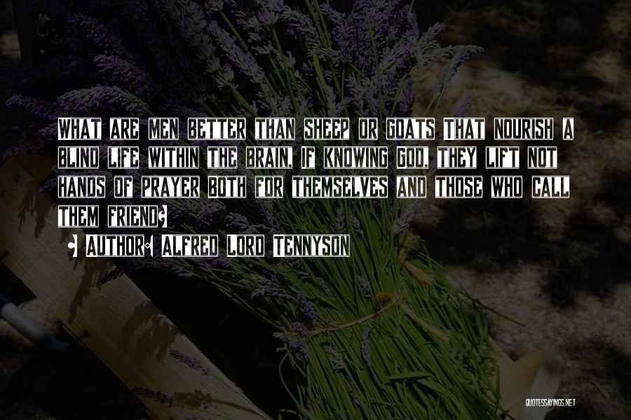 Alfred Lord Tennyson Quotes: What Are Men Better Than Sheep Or Goats That Nourish A Blind Life Within The Brain, If Knowing God, They