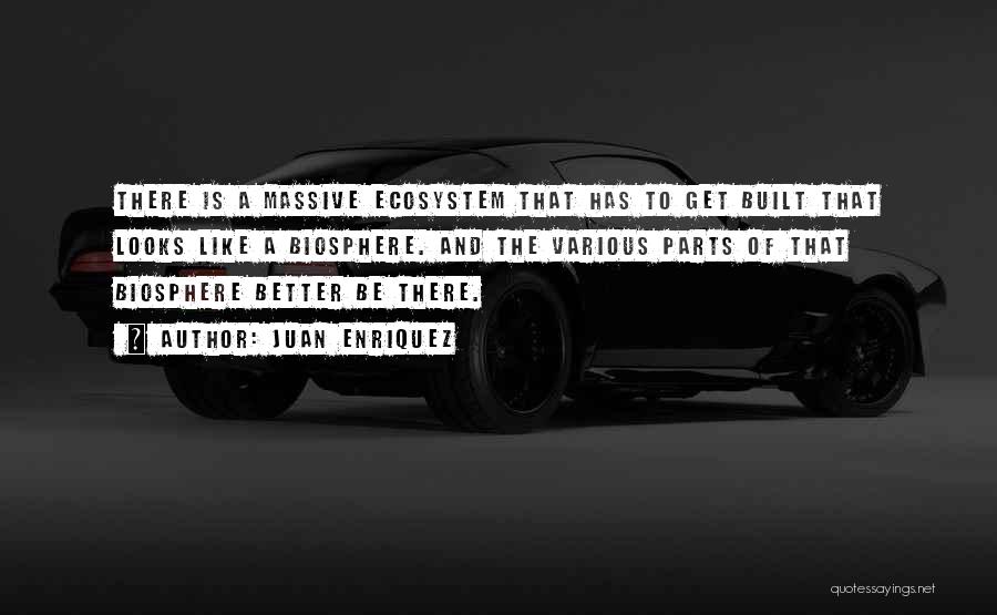 Juan Enriquez Quotes: There Is A Massive Ecosystem That Has To Get Built That Looks Like A Biosphere. And The Various Parts Of