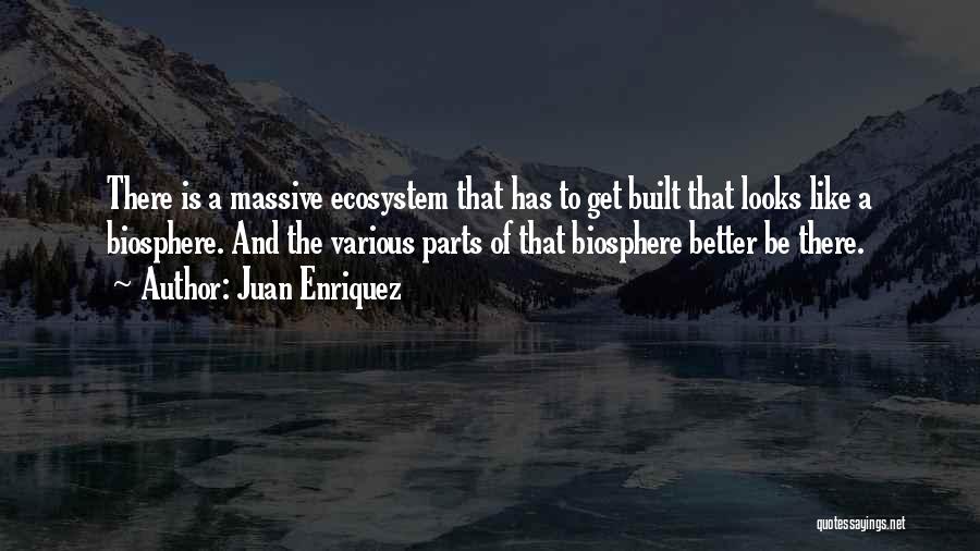 Juan Enriquez Quotes: There Is A Massive Ecosystem That Has To Get Built That Looks Like A Biosphere. And The Various Parts Of