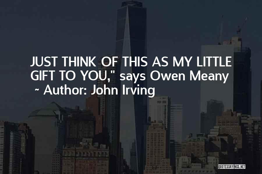 John Irving Quotes: Just Think Of This As My Little Gift To You, Says Owen Meany