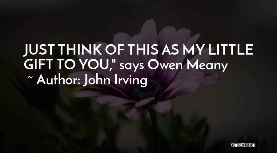 John Irving Quotes: Just Think Of This As My Little Gift To You, Says Owen Meany
