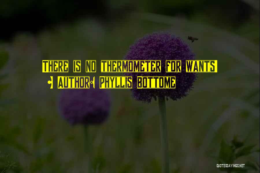 Phyllis Bottome Quotes: There Is No Thermometer For Wants!