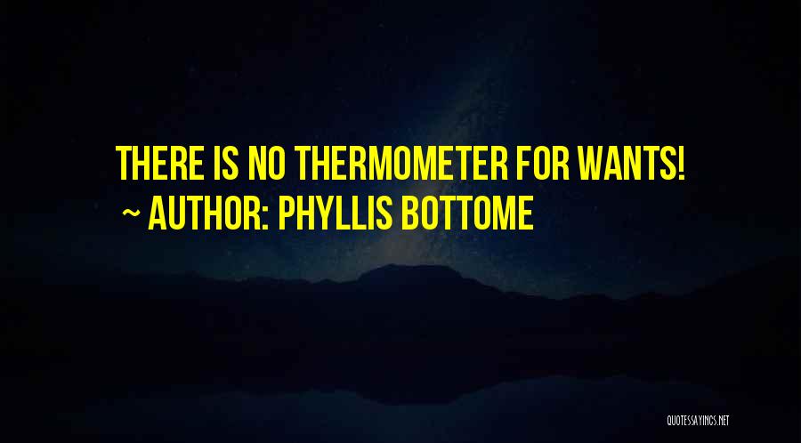 Phyllis Bottome Quotes: There Is No Thermometer For Wants!