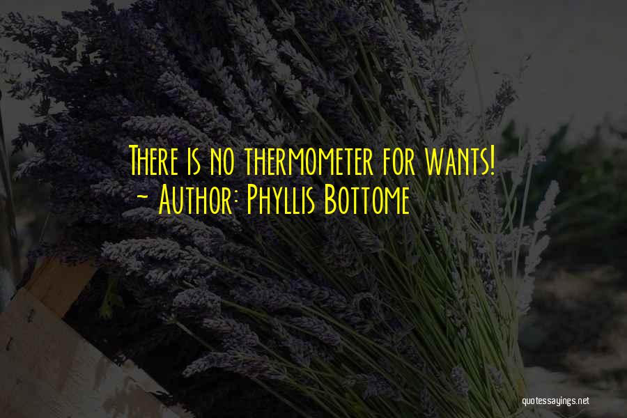 Phyllis Bottome Quotes: There Is No Thermometer For Wants!