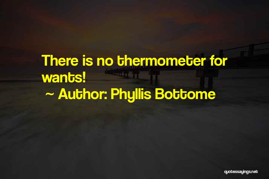 Phyllis Bottome Quotes: There Is No Thermometer For Wants!