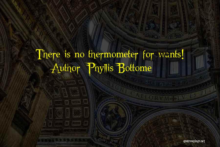 Phyllis Bottome Quotes: There Is No Thermometer For Wants!