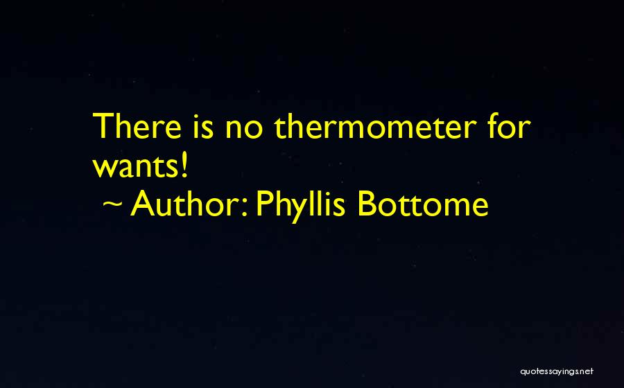 Phyllis Bottome Quotes: There Is No Thermometer For Wants!