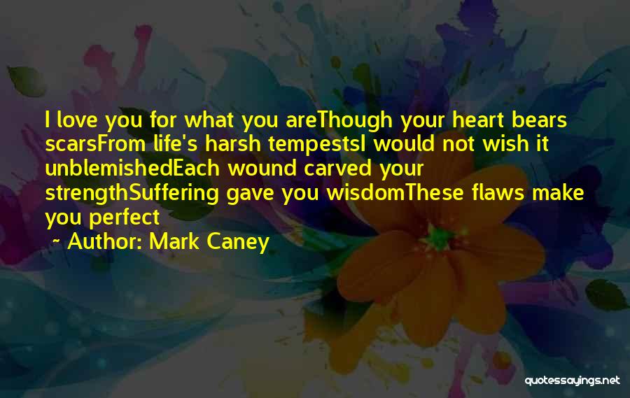 Mark Caney Quotes: I Love You For What You Arethough Your Heart Bears Scarsfrom Life's Harsh Tempestsi Would Not Wish It Unblemishedeach Wound