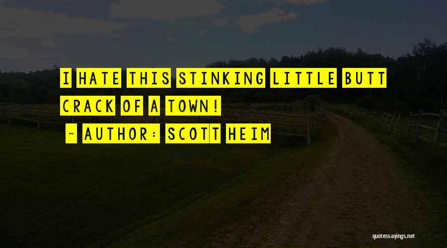 Scott Heim Quotes: I Hate This Stinking Little Butt Crack Of A Town!