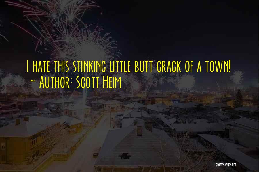 Scott Heim Quotes: I Hate This Stinking Little Butt Crack Of A Town!