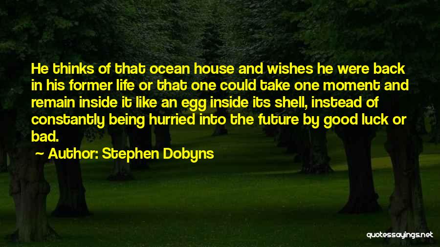 Stephen Dobyns Quotes: He Thinks Of That Ocean House And Wishes He Were Back In His Former Life Or That One Could Take