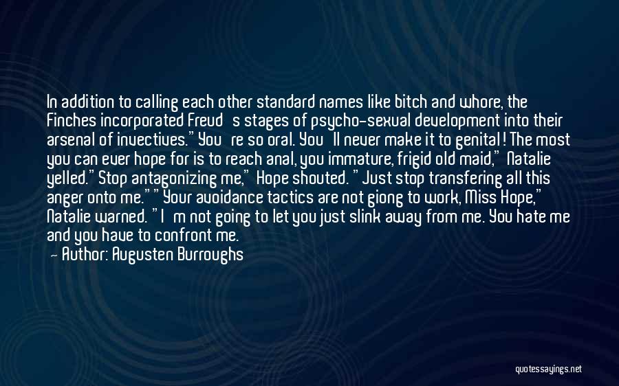 Augusten Burroughs Quotes: In Addition To Calling Each Other Standard Names Like Bitch And Whore, The Finches Incorporated Freud's Stages Of Psycho-sexual Development