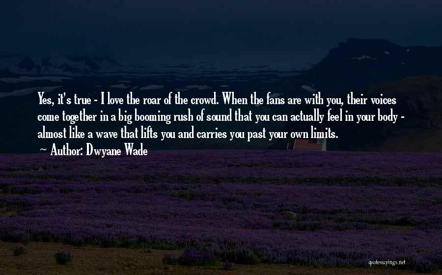 Dwyane Wade Quotes: Yes, It's True - I Love The Roar Of The Crowd. When The Fans Are With You, Their Voices Come