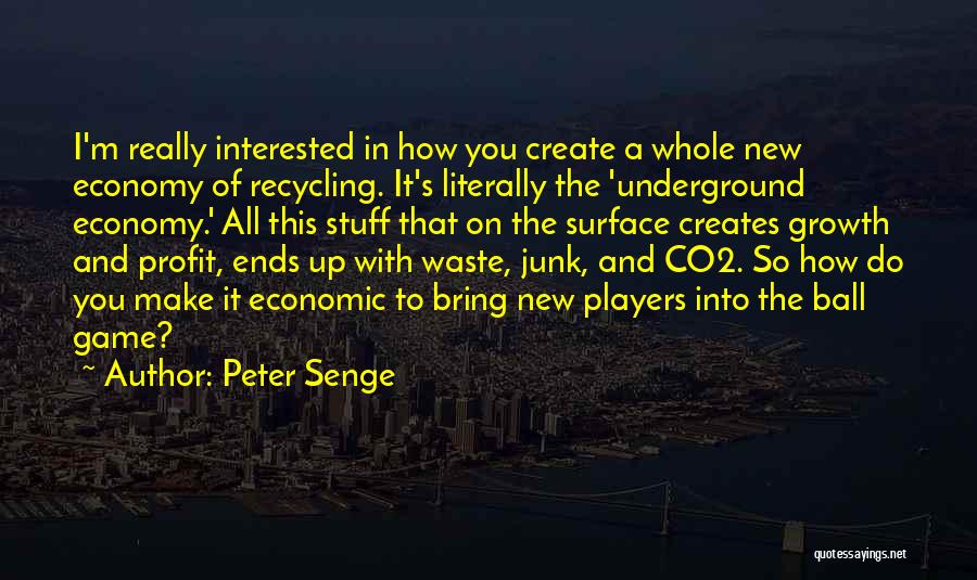 Peter Senge Quotes: I'm Really Interested In How You Create A Whole New Economy Of Recycling. It's Literally The 'underground Economy.' All This