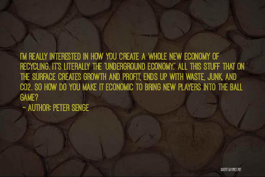 Peter Senge Quotes: I'm Really Interested In How You Create A Whole New Economy Of Recycling. It's Literally The 'underground Economy.' All This