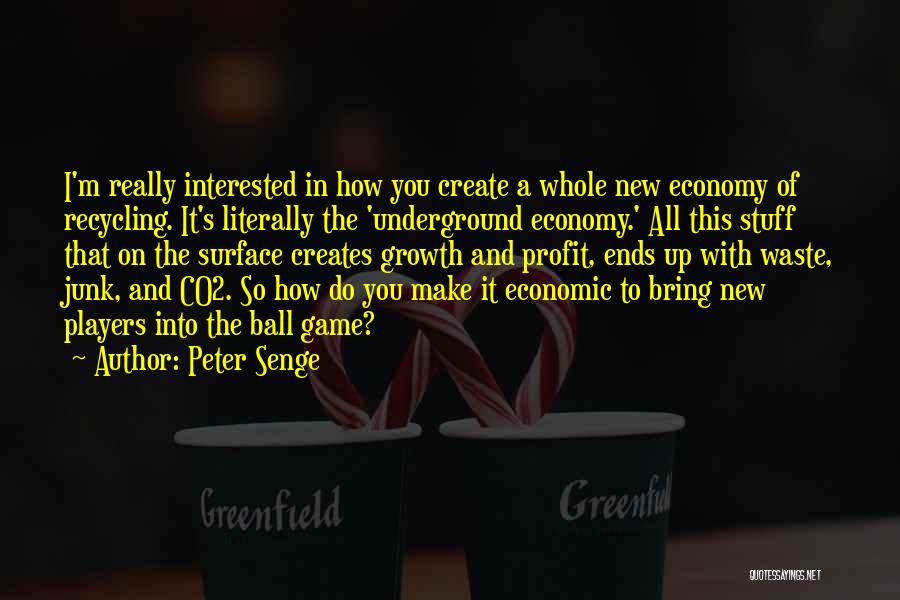 Peter Senge Quotes: I'm Really Interested In How You Create A Whole New Economy Of Recycling. It's Literally The 'underground Economy.' All This