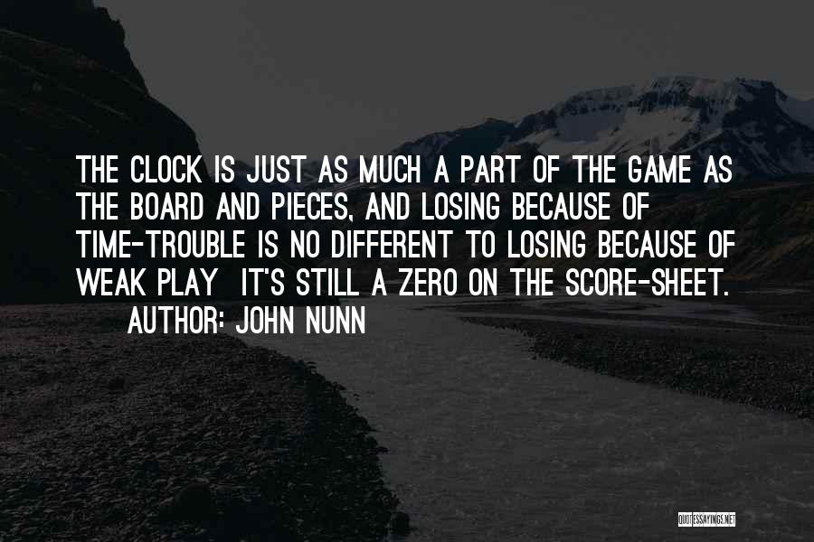 John Nunn Quotes: The Clock Is Just As Much A Part Of The Game As The Board And Pieces, And Losing Because Of