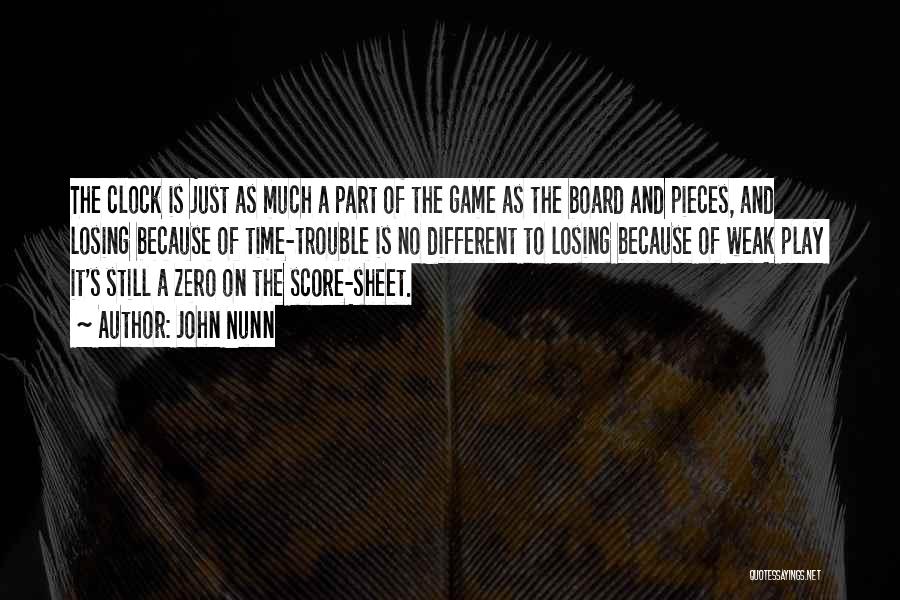 John Nunn Quotes: The Clock Is Just As Much A Part Of The Game As The Board And Pieces, And Losing Because Of