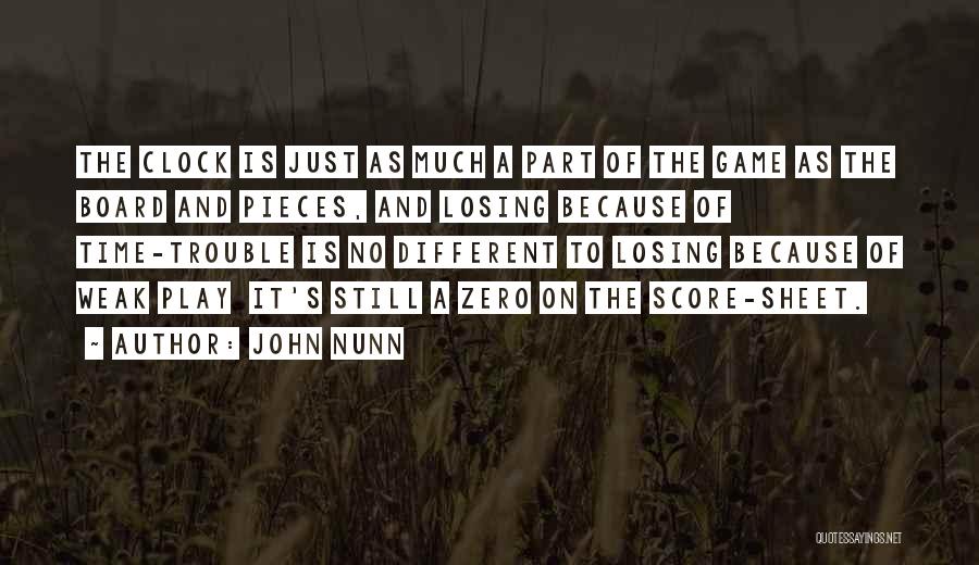 John Nunn Quotes: The Clock Is Just As Much A Part Of The Game As The Board And Pieces, And Losing Because Of