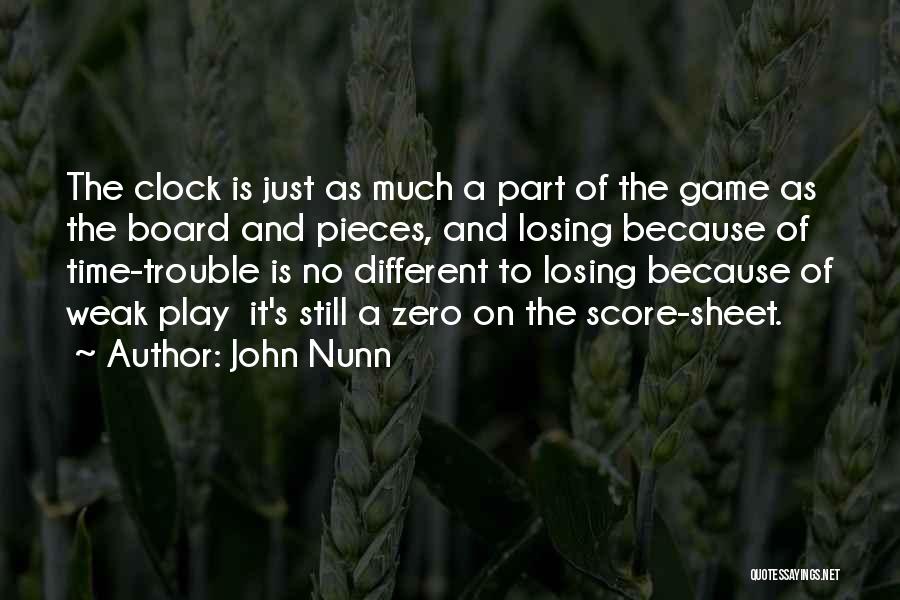 John Nunn Quotes: The Clock Is Just As Much A Part Of The Game As The Board And Pieces, And Losing Because Of