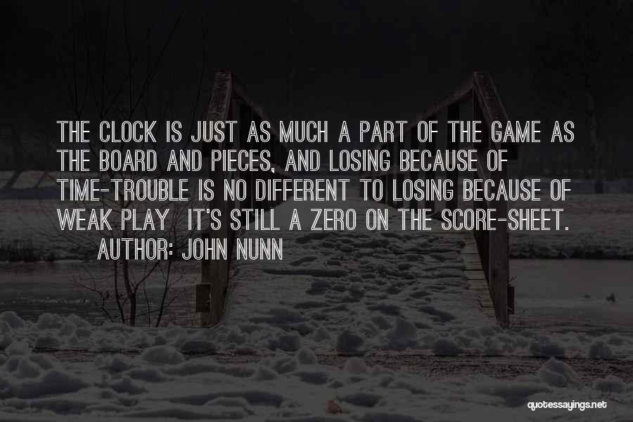 John Nunn Quotes: The Clock Is Just As Much A Part Of The Game As The Board And Pieces, And Losing Because Of