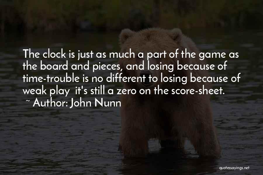 John Nunn Quotes: The Clock Is Just As Much A Part Of The Game As The Board And Pieces, And Losing Because Of