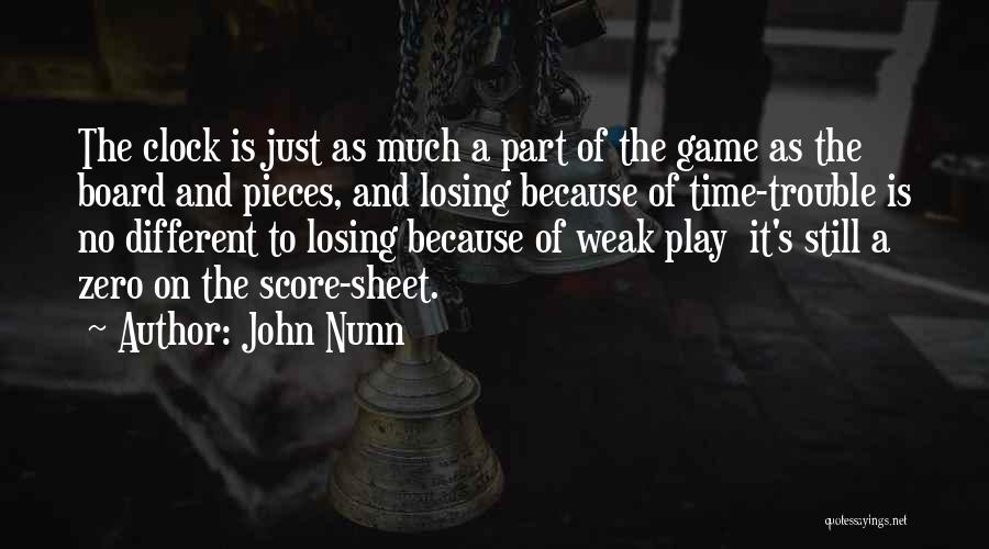 John Nunn Quotes: The Clock Is Just As Much A Part Of The Game As The Board And Pieces, And Losing Because Of