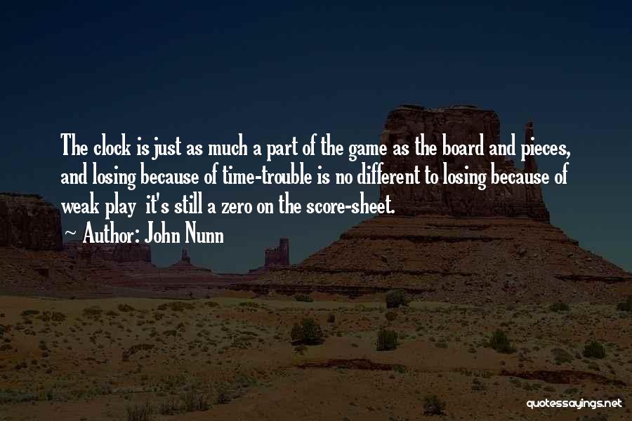 John Nunn Quotes: The Clock Is Just As Much A Part Of The Game As The Board And Pieces, And Losing Because Of