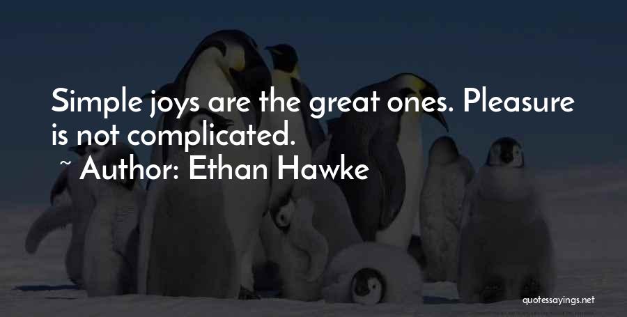 Ethan Hawke Quotes: Simple Joys Are The Great Ones. Pleasure Is Not Complicated.