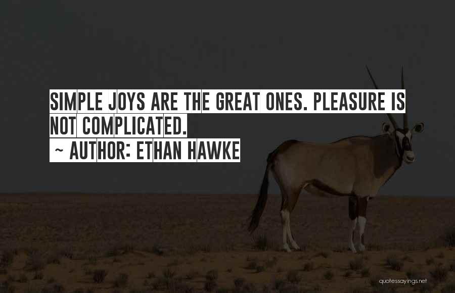 Ethan Hawke Quotes: Simple Joys Are The Great Ones. Pleasure Is Not Complicated.