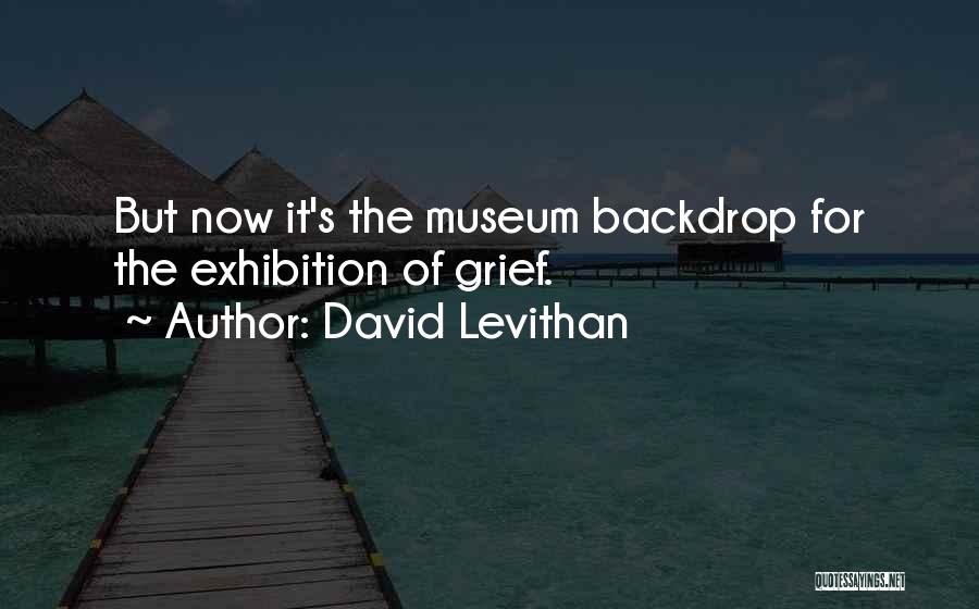 David Levithan Quotes: But Now It's The Museum Backdrop For The Exhibition Of Grief.