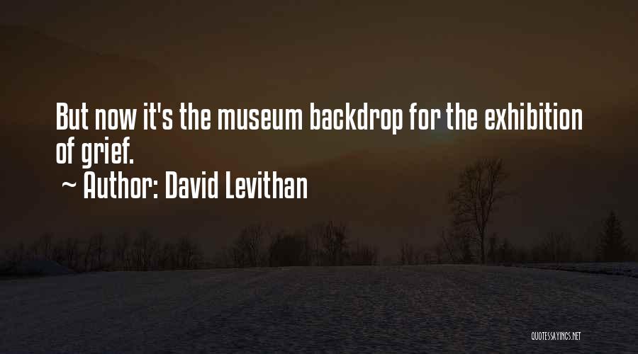 David Levithan Quotes: But Now It's The Museum Backdrop For The Exhibition Of Grief.