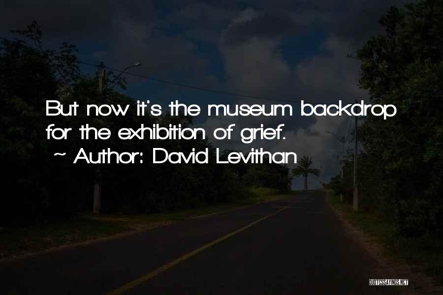 David Levithan Quotes: But Now It's The Museum Backdrop For The Exhibition Of Grief.