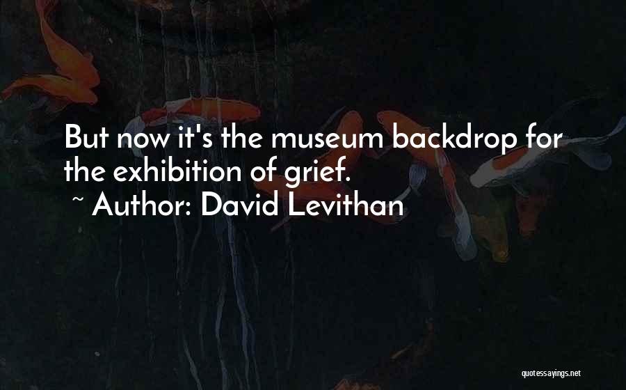 David Levithan Quotes: But Now It's The Museum Backdrop For The Exhibition Of Grief.