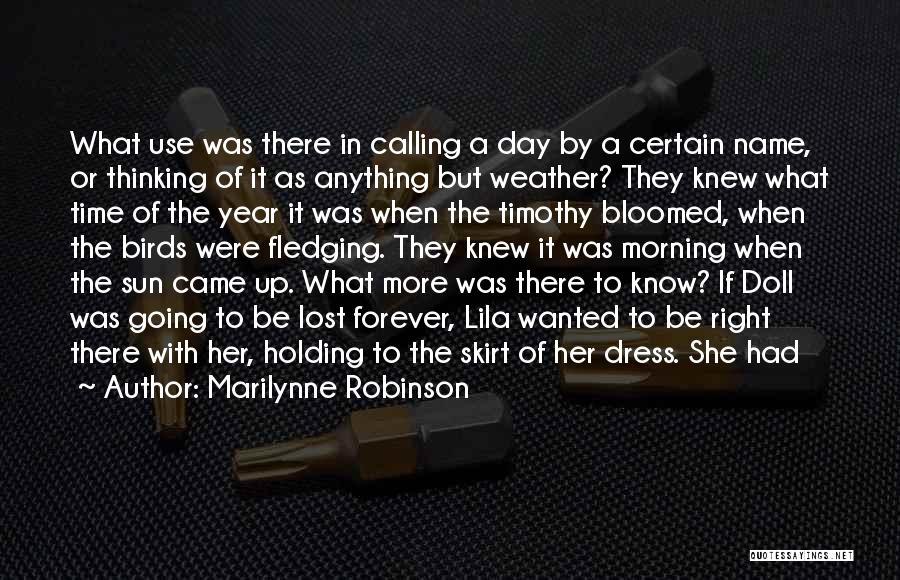 Marilynne Robinson Quotes: What Use Was There In Calling A Day By A Certain Name, Or Thinking Of It As Anything But Weather?